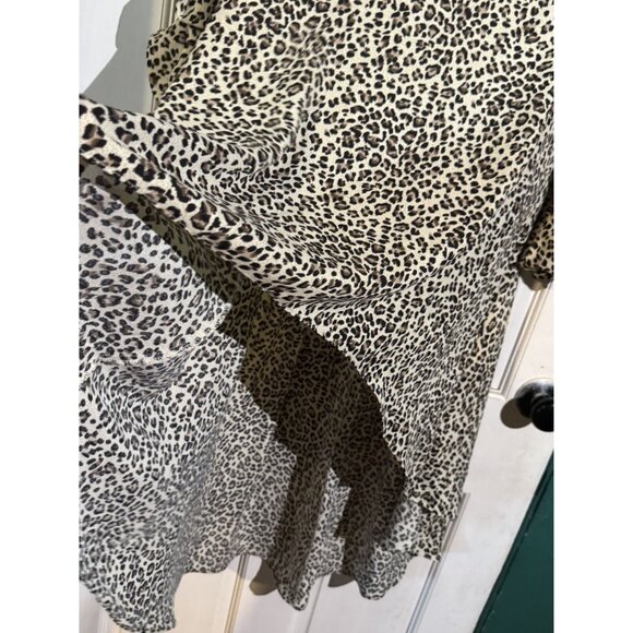 Patrizia Luca Leopard Print Ruffle Dress M high low - Picture 4 of 9